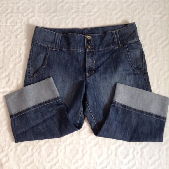 Lee One true Fit jeans denim cropped cuffed 14M - Picture 4 of 6